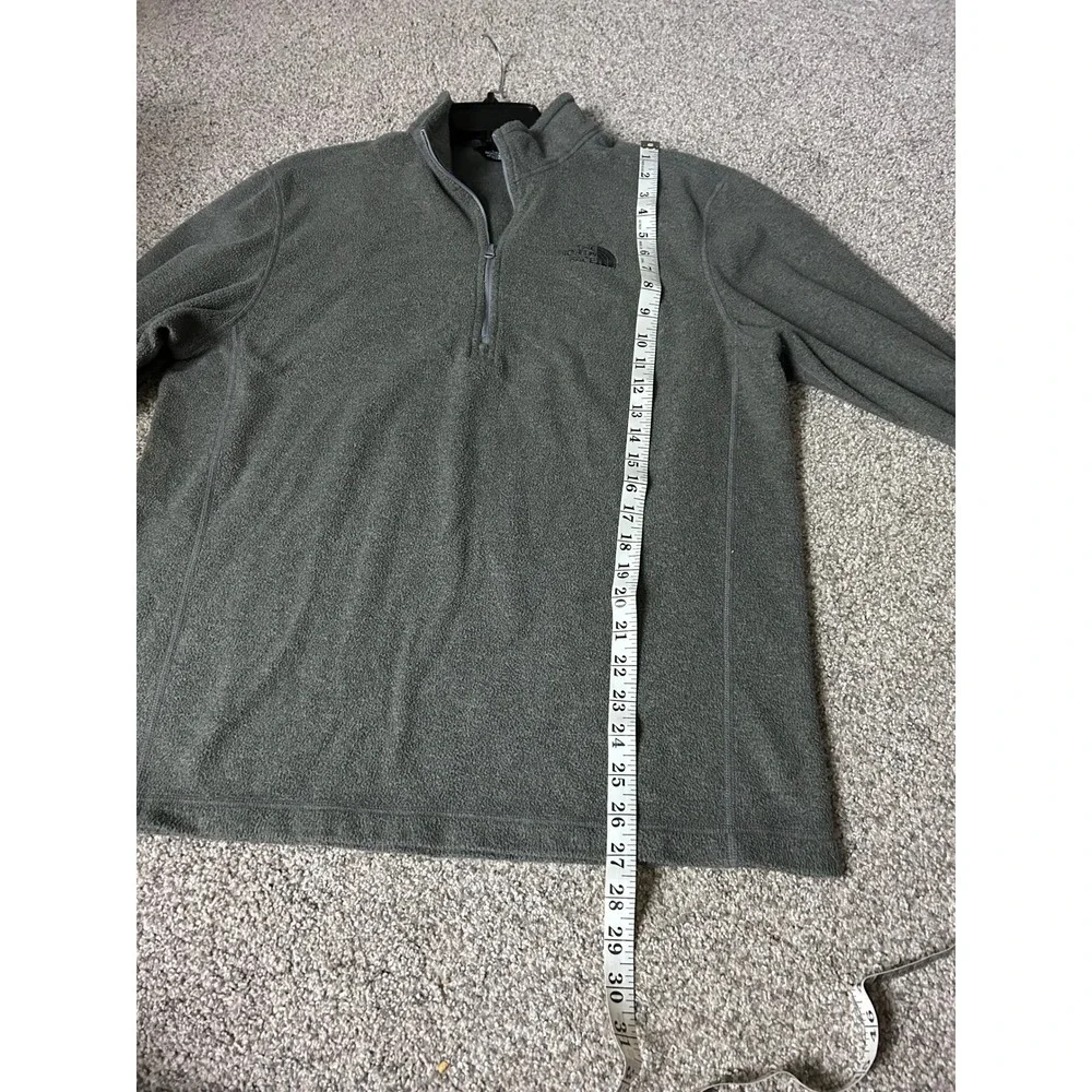 The North Face Mens Gray Quarter‎ Zip Pullover Fleece Jacket Sweater Medium